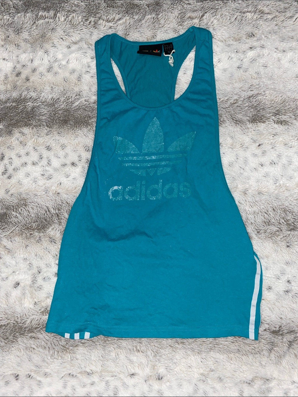 adidas Teal Women’s Racerback Tank with Trefoil Logo
